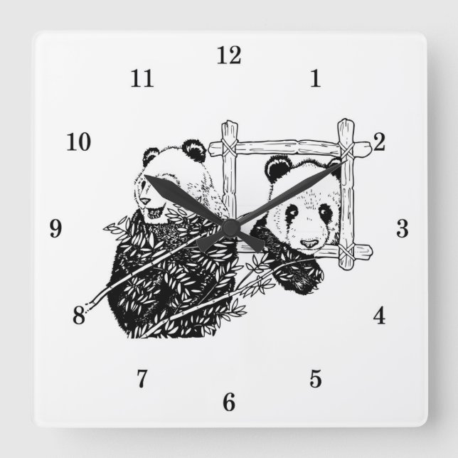 Very Cool Panda Bear Wall Clock (Front)