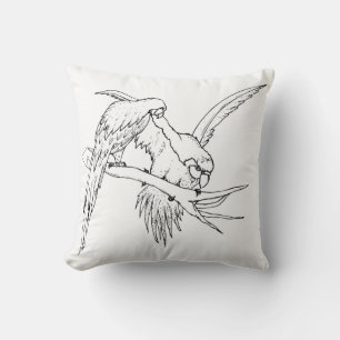 Very Cool Parrots Throw Pillow