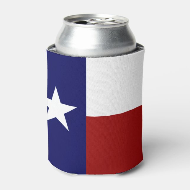 Very Cool Patriotic Texas Flag Can Cooler (Can Front)