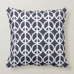 VERY COOL PEACE SIGN PRINT THROW PILLOW