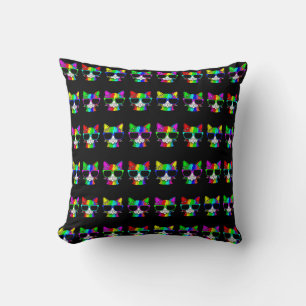 Very Cool Rainbow Cat with Sunglass Pattern  Throw Pillow