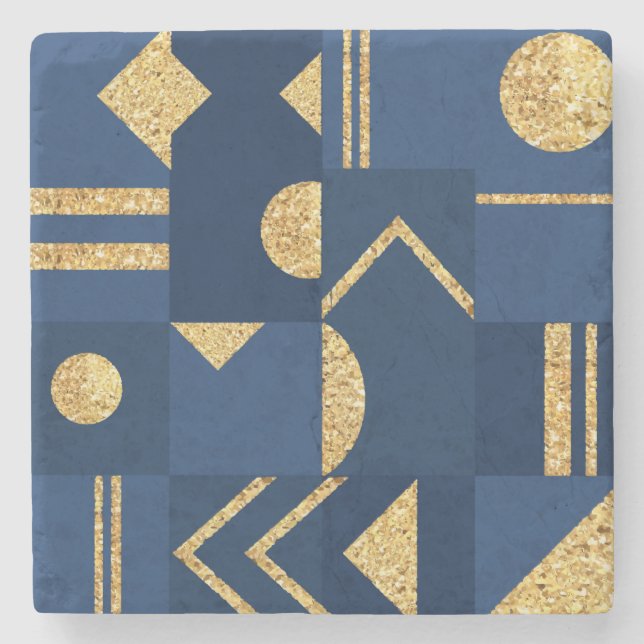 Very Cool Southwestern Blue Style Stone Coaster (Front)