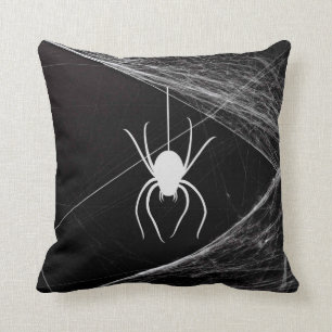 Very Cool Spider on Web Throw Pillow