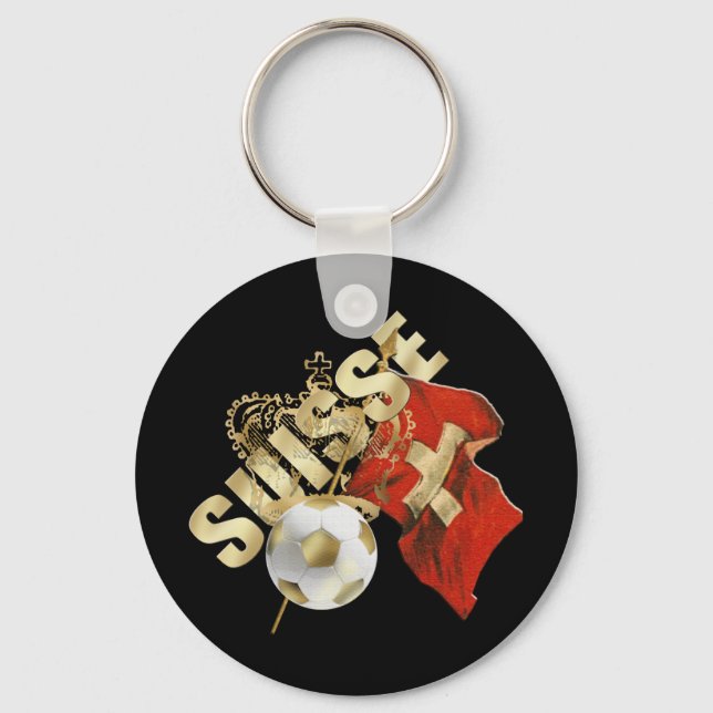Very Cool Suisse artwork soccer football design Keychain (Front)