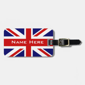 Very Cool U.k Flag The Union Jack With Monogram Luggage Tag