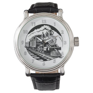 Very Cool Vintage Steam Engine Train Locomotive Watch