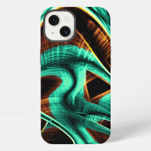 Very crooked tapes aquamarine and coffee grooves iPhone 13 case