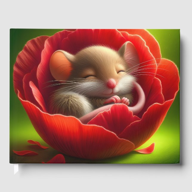 Very Cute Baby Mouse Sleeping Guest Book (Front)