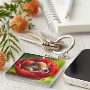 Very Cute Baby Mouse Sleeping Keychain