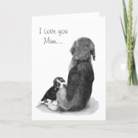 very cute beagle puppy with mum