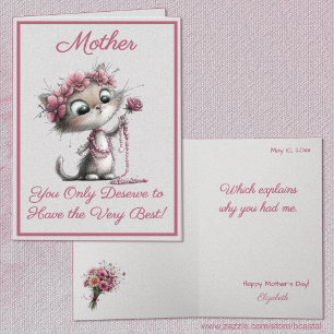 Very Cute Cats Best Mother's Day Greeting Card