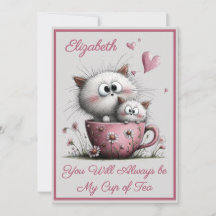 Very Cute Cats Valentines Day Greeting Card