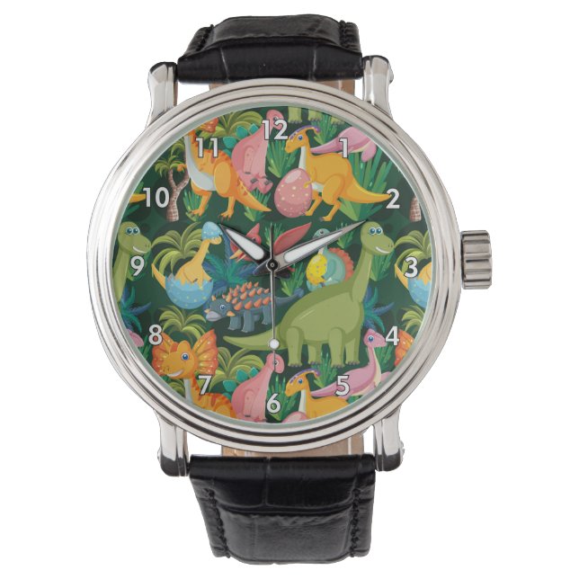 Very Cute & Colourful Prehistoric Dinosaurs Watch (Front)