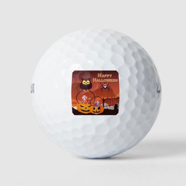 Very Cute Happy Halloween Design Golf Balls (Front)