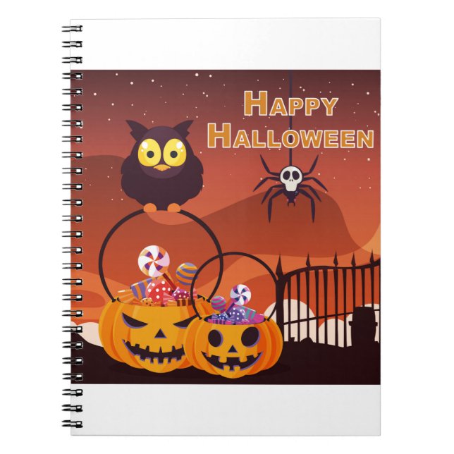 Very Cute Happy Halloween Design Notebook (Front)