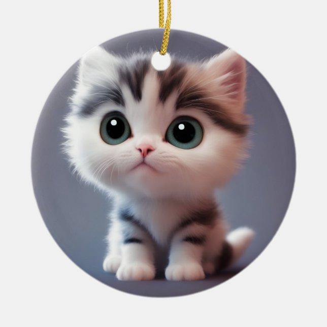 Very cute kitten ceramic ornament (Front)