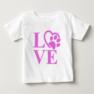 Very Cute Love Pet Heart and Paw Print Baby T-Shirt