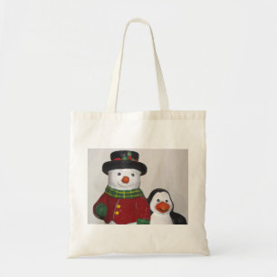 Very Cute Snowman and Friend Tote Bag