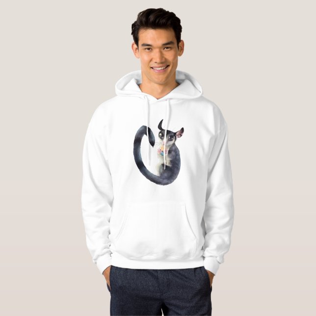 very cute sugar glider eating a cupcake hoodie (Front Full)