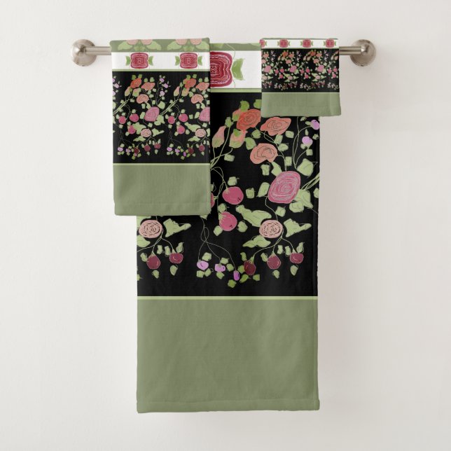 Very Decorative and Artsy Bath Towel Set (Insitu)