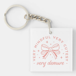 Very demure coquette preppy ribbon aesthetic keychain