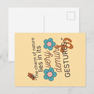 Very Demure Gestures / Demure; Butterfly, Flowers Holiday Postcard