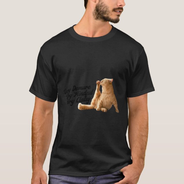 Very Demure Mindful Cly Meme Funny Cat  T-Shirt (Front)