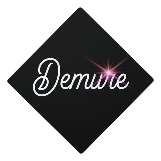 Very Demure Mindful Cutsie Sparkle Graduation Cap Topper (Front)