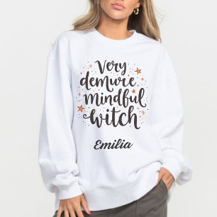 Very Demure, Mindful Witchy Custom Name Halloween T-Shirt
