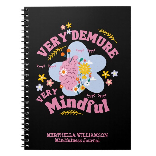 VERY DEMURE VERY MINDFUL Floral Mindfulness Notebook (Front)