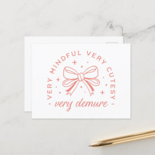 Very demure very mindful very cutesy postcard