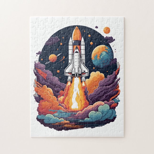 very details rocket launch ,lost in galaxy  jigsaw puzzle (Vertical)