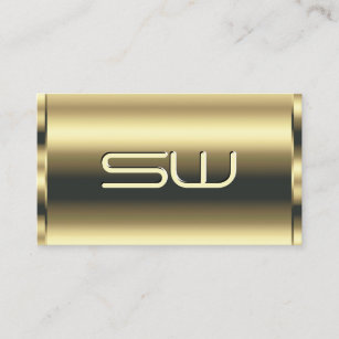 Very Elegant Gold Effect 3-D Monogram Professional Business Card