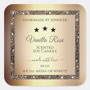 Very Elegant Gold Glitter Product Packaging Labels