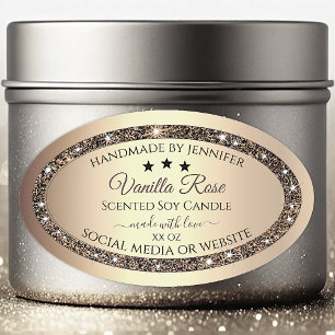 Very Elegant Gold Glitter Product Packaging Labels