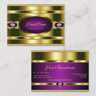 Very Elegant Purple and Gold with Faux Rhinestones Business Card