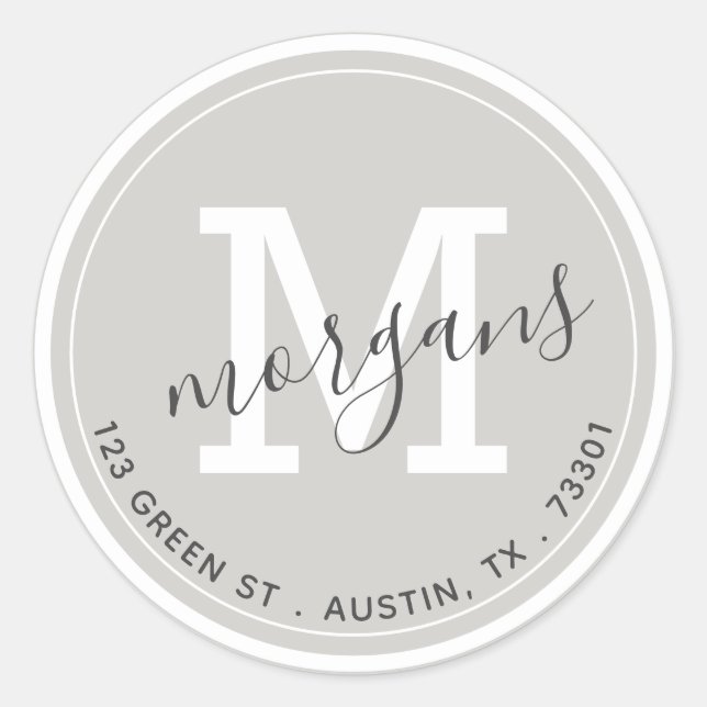 Very Elegant | Return Address Monogram Sticker (Front)