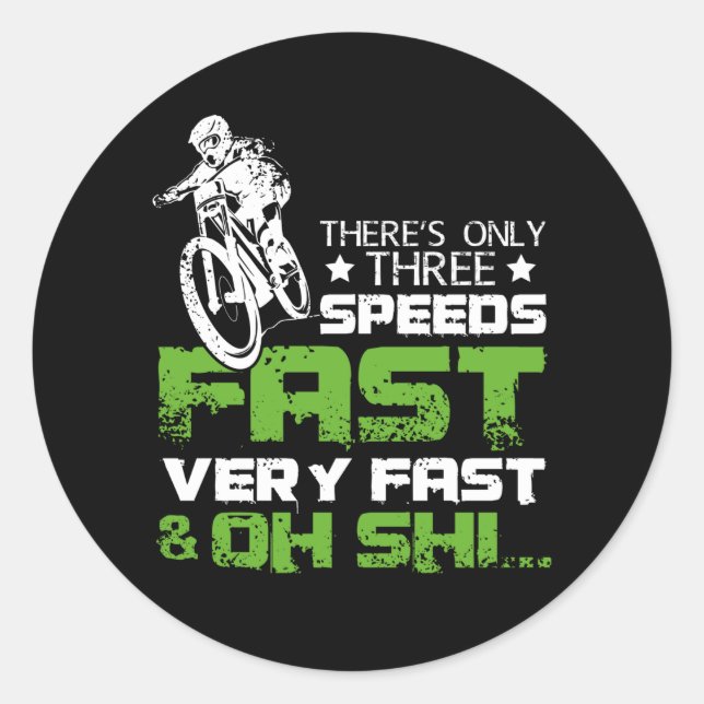 Very Fast Mountain Bike Classic Round Sticker (Front)
