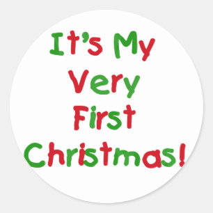 Very First Christmas Tshirts and Gifts Classic Round Sticker