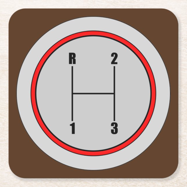 Very Fun 3-Speed Shift Knob Graphic Coaster Set (Front)