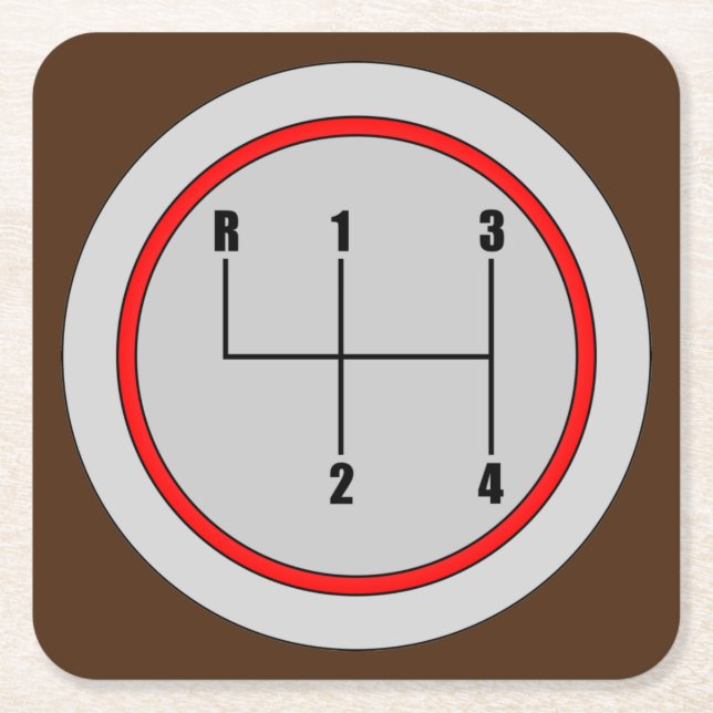 Very Fun 4-Speed Shift Knob Graphic Coaster Set (Front)