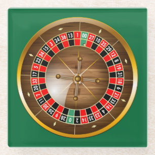 Very Fun American Roulette Wheel Glass Coaster