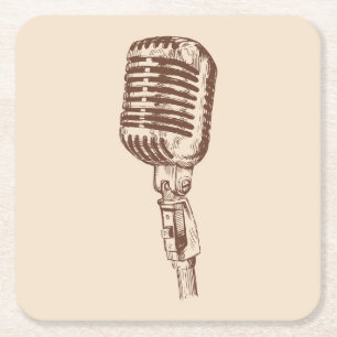 Very Fun Antique Microphone Coaster Set