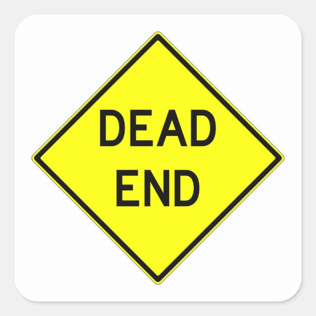 Very Fun Classic Dead End Sign Sticker Set (Front)