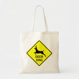 Very Fun Classic Deer Crossing Sign Tote Bag