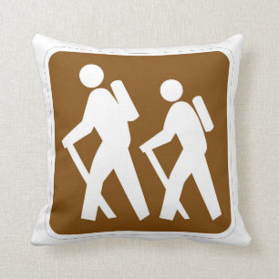 Very Fun Classic Hiking Trail Sign Throw Pillow