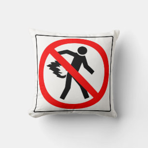 Very Fun Classic No Fart Image Sign Throw Pillow