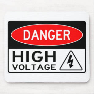 Very Fun Danger High Voltage Sign Mouse Mat