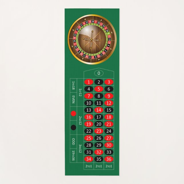 Very Fun European Roulette Table Yoga Mat (Front)