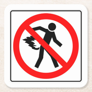 Very Fun No Farting Image Sign Coaster Set
